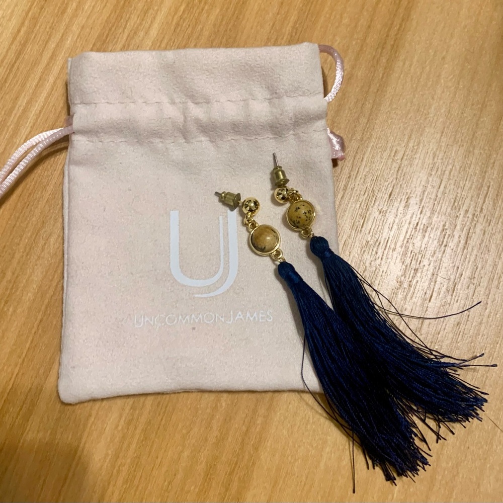 Uncommon James Navy Strawberry Fields earrings